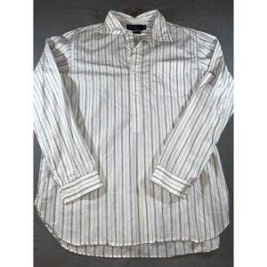 Polo Ralph Lauren Mens Medium M Easley Pullover Striped Cotton Shirt Vintage